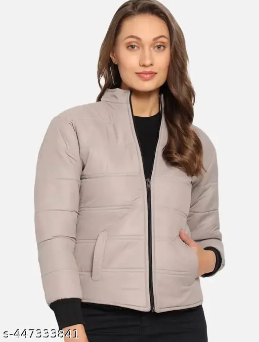 Women Solid Puffer Jacket
