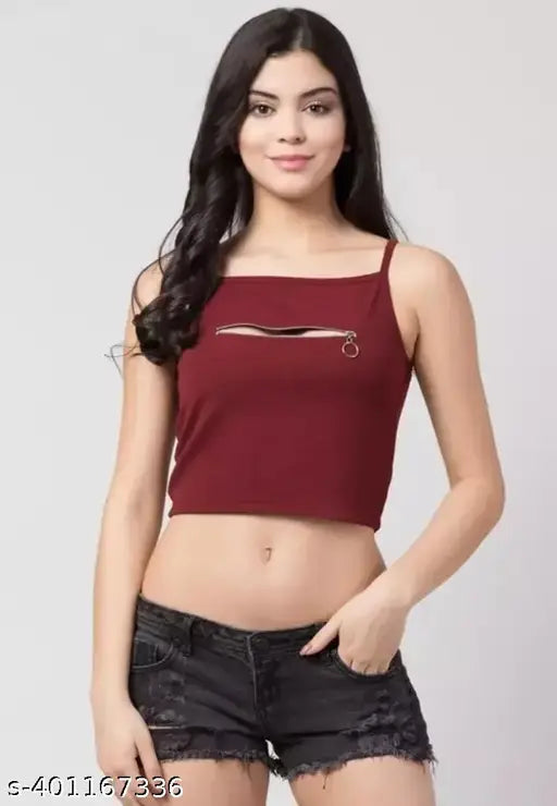 PRETTY SHORT CHAIN TOP BROWN