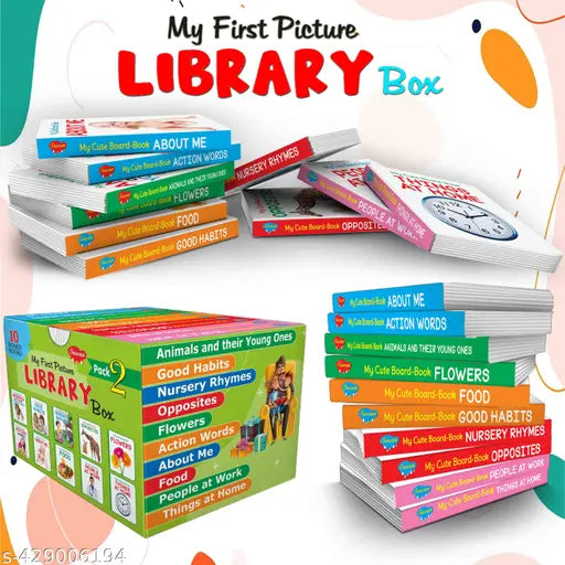 Essential Board Book Of All In One Box Set : My First Picture Library Box Educational picture books for toddlers Collection of 10 board books (Board book Sawan)