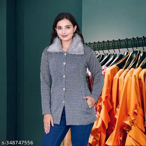 Grey fur coat sangam