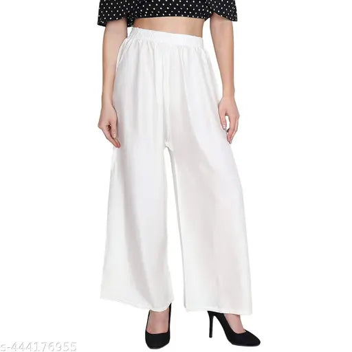 HF plain white palazzo