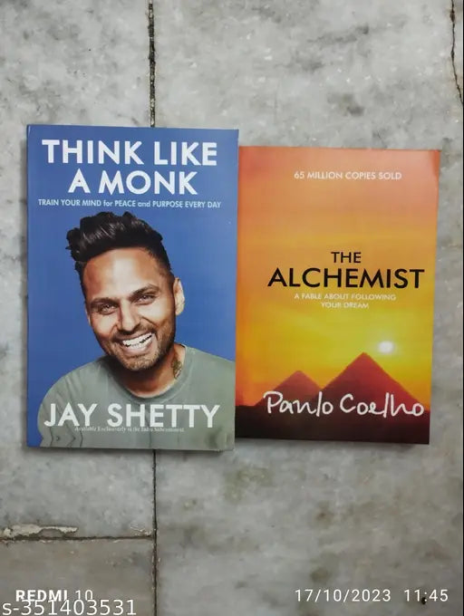 Best Combo Of 2 Book :- Think Like A Monk + Alchemist (Jay Shetty Paul Coelho)