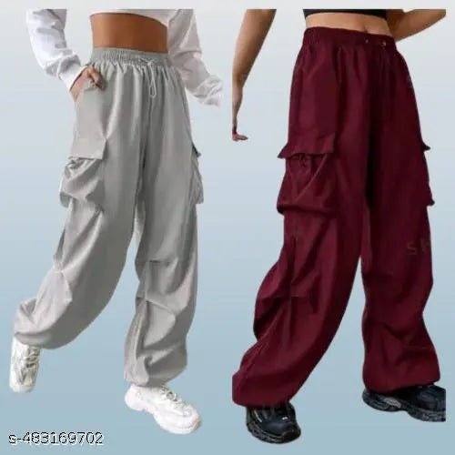 Women stylish ns cargo pants combo pack of 2