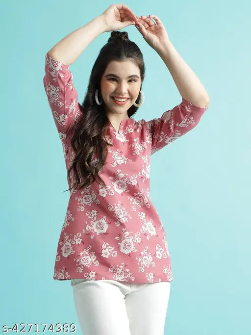 Women's Polycotton Printed Short Kurta