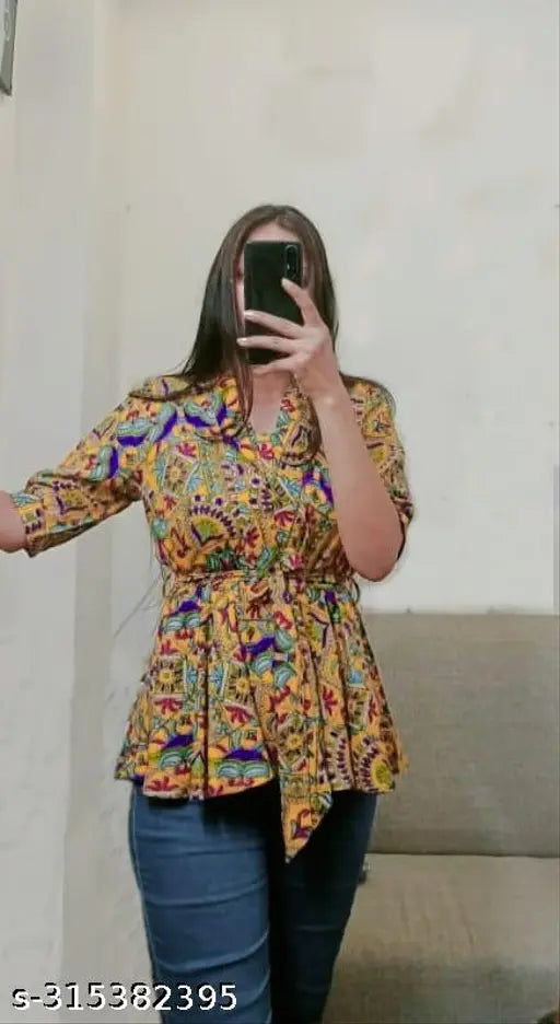 WOMENS PRINTED RAYON TOP