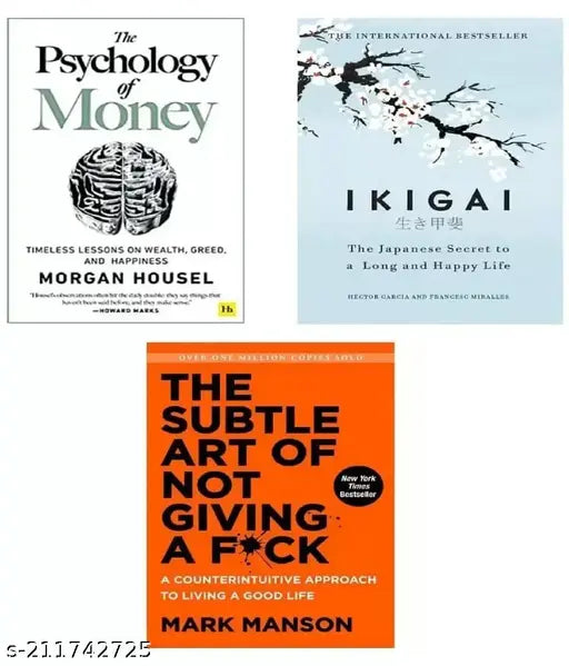 THE SUBTLE ART OF NOT GIVING A F*CK BY MARK MANSON+IKIGAI BY HECTOR GRACI+PSYCHOLOGAY OF MONEY BY MORGAN HOUSEL