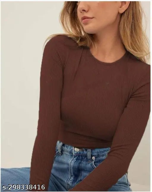 Deep Neck Short Sleeve Contrast Top
