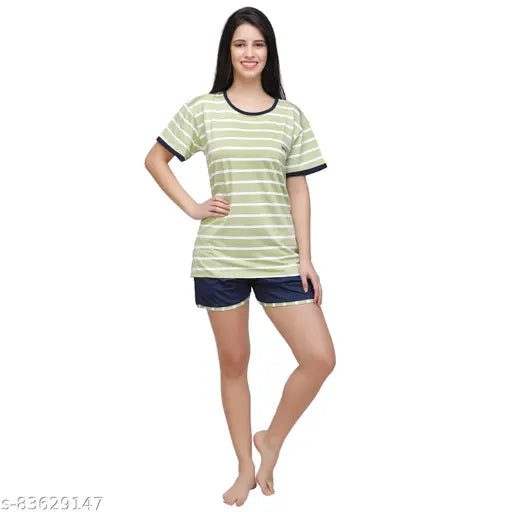 Green white stripe Active Clothing Set