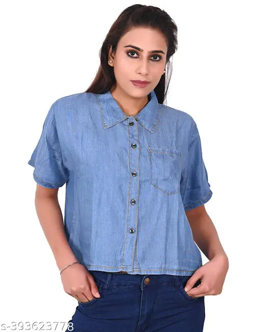 Woman Crop Cotton Shirt(34 to 38)