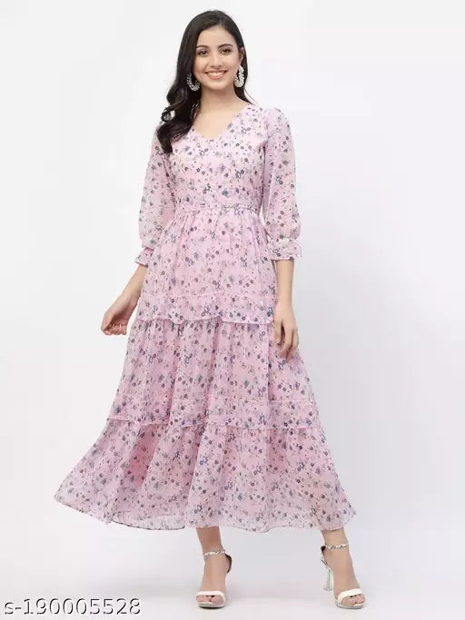 women long dress for women georgette long frock dress