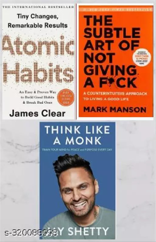 Think like a monk + Atomic habits + The Subtle Art Of Not Giving A F (set 0f 3 books)