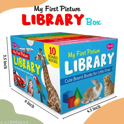 Children's educational board book collection : Kid's First Library Box Learning book for preschoolers Educational picture books for toddlers Of 10 Board Books (Board book Sawan)