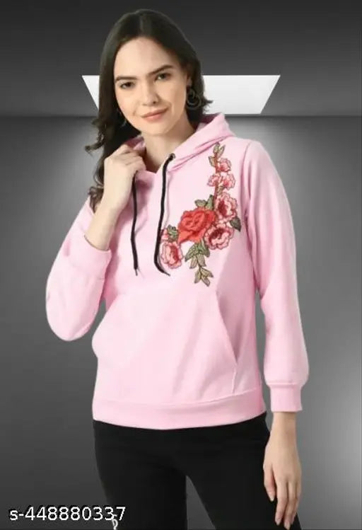 TM Flower Print Pink Hoodie