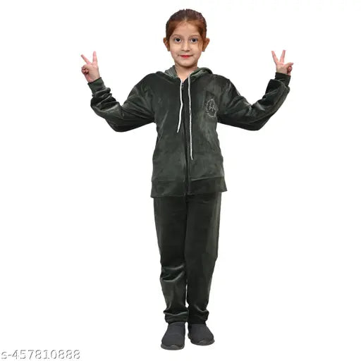 Girls Velvet Tracksuit