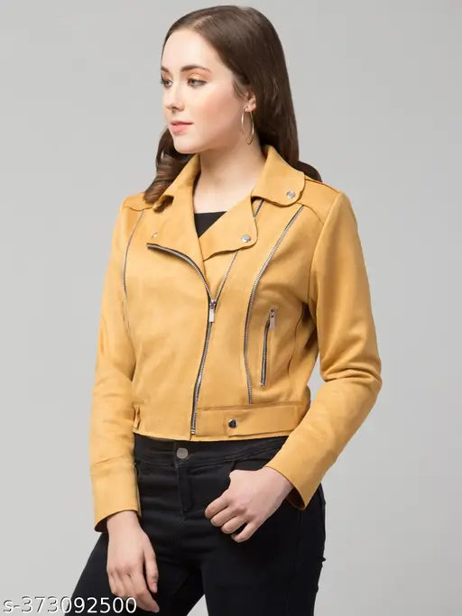 Urban Streetwear Women Classic Winter Suede Zipper Jacket