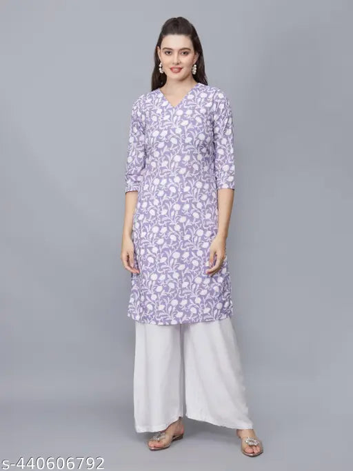 Women Floral Print Pure Cotton Straight Kurta