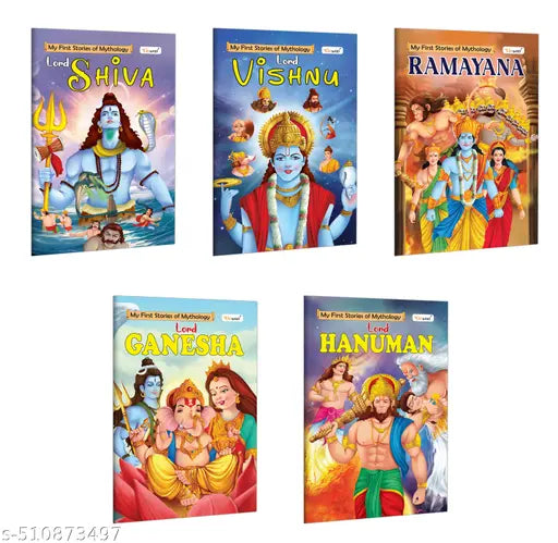 Storybooks for children : Ganesha Hanuman Ramayan Shiva and Vishnu - Mythology Story books Children’s learning storybook Mythology adventure for kids - Combo of 5 Books