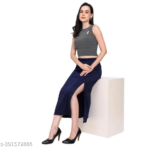 Woman High Waist Polyester Skirt