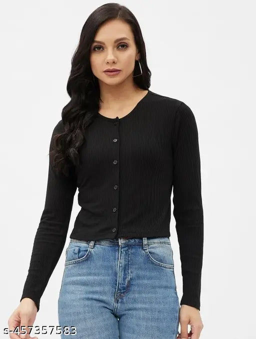 DEMANDING BOTTON TOP BLACK FOR GIRLS AND WOMENS