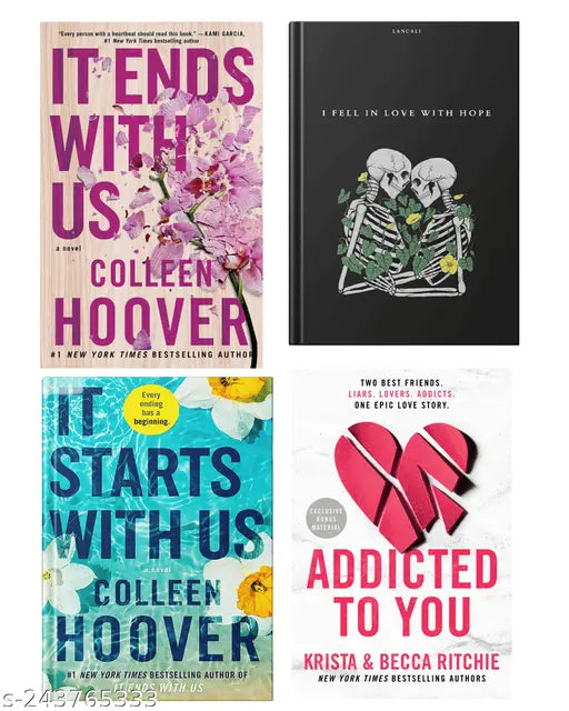 IT END WITH US BY COLLEEN HOOVER + IT STARTS WITH US BY COLLEEN HOOVER + I FELL IN LOVE WITH HOPE BY LANCALI + ADDICTED TO YOU BY KRISTA RITCHIE