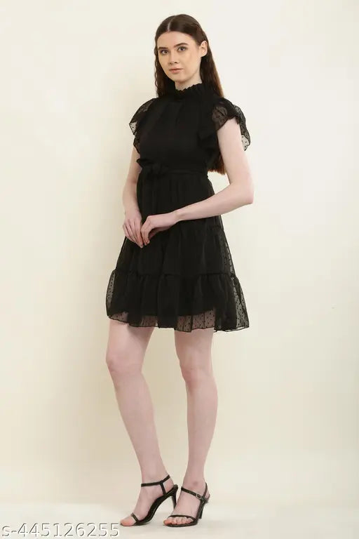 HF plain black dress