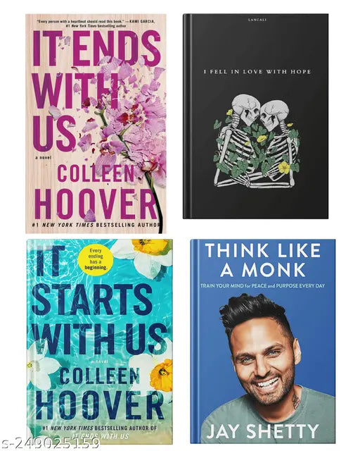 IT END WITH US BY COLLEEN HOOVER + IT STARTS WITH US BY COLLEEN HOOVER + I FELL IN LOVE WITH HOPE BY LANCALI + THINK LIKE A MONK BY JAY SHETTY