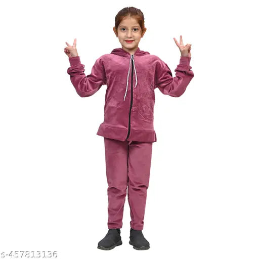Girls Velvet Tracksuit