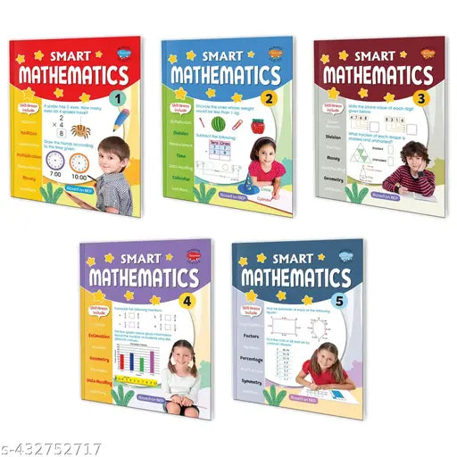 Smart Mathematics – 1 2 3 4 and 5 book for kids : Children's math book Math learning books Educational math book - Pack of 5 math book for kids.