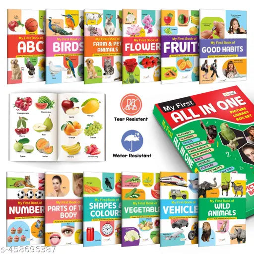Lkg Class Picture Book Box Set (Green Edition) : Books For Children All In One essential Book Gift Set For Kids My First All in One Picture Library Box Of 12 Books
