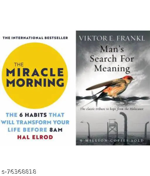Man's Search For Meaning + The Miracle Morning (Combo Of 2 ) (Paperback Hal Elrod Viktor Frankl)