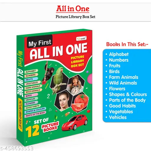 My First All in One Picture Library Box (Green Edition) : Boxset Of Books For Children Toddler book set Early learning book set of 12 books