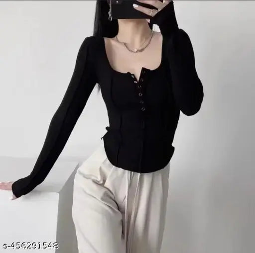 trendy and hot looks tich botton top
