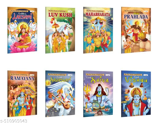 Storybook for kid's - Lakshmi Luvkush Mahabharat Prahlad Ramayan and more : Early learning storybooks Toddler educational books Mythology books for young children - Pack of 8 books