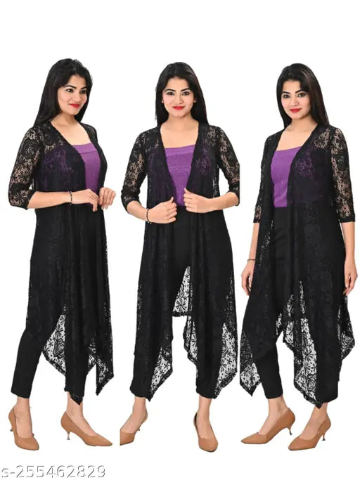 Woman Net Shrug ( combo of 3 pcs)