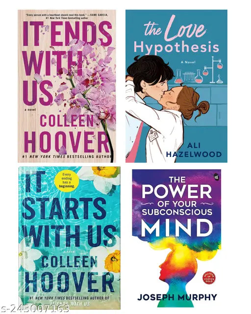 IT END WITH US BY COLLEEN HOOVER + IT STARTS WITH US BY COLLEEN HOOVER + THE LOVE HYPOTHESIS BY ALI HAZELWOOD + THE POWER OF SUBCONSCIOUS MIND BY JOSEPH MURPHY