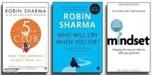 The 5 AM Club+Who Will Cry When You Die?+Mindset(3 BOOKS COMBO) (Sharma Robin Dr Dweck Carol) (English Paperback)