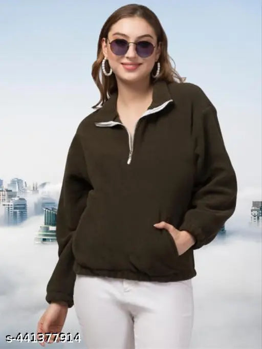 Womens Sweatshirts Half Zip Cropped Casual Pullover Thumb Hole Classic Comfy Spring and full