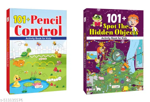 101+ Pencil Control and Spot the Hidden Objects Activity Book for Kids : Kid’s Learning Book with Activities Fun Book Preschool Learning Games Activities for Toddlers - Combo of 2