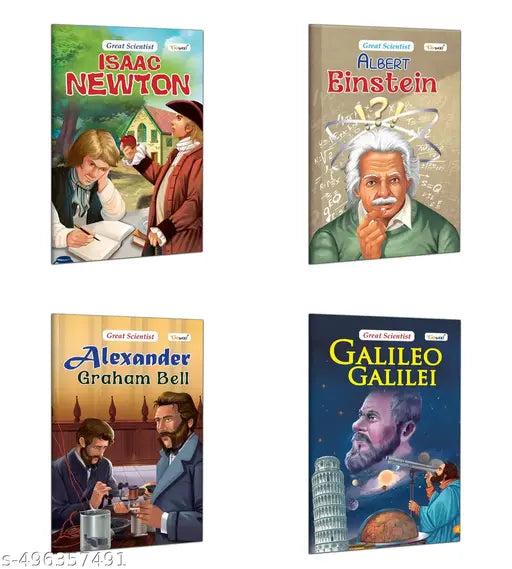 Great Scientists : Albert Einstein Alexander Graham Bell Galileo Galilei and Issac Newton - Inspirational Stories for Kids Educational Learning Book - Pack of 4 Books