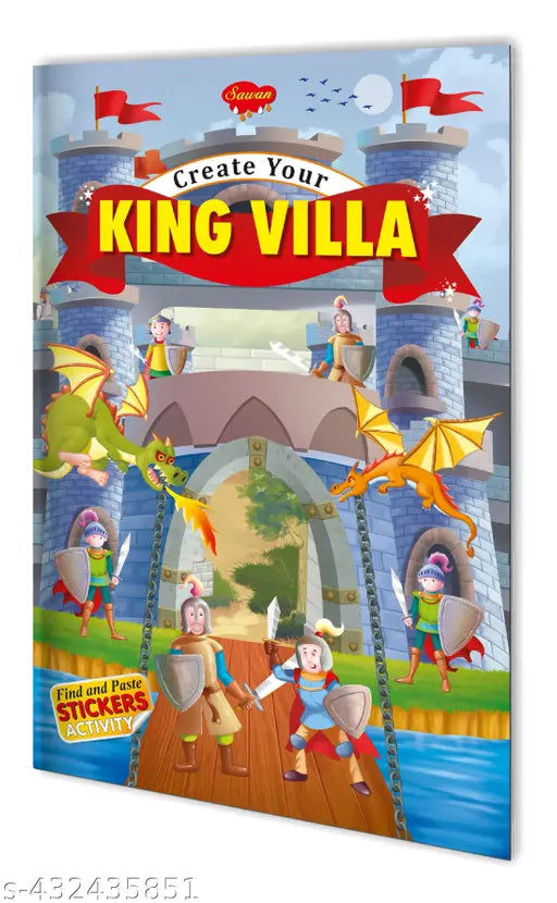 Create Your Kings Villa book for kids : sticker book for kids Creative stickers book for kids Sticker activity book.