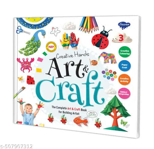 Creative Hands ART and CRAFT -3 (Includes Material Kit) : Fun activity book for children Activities for toddlers Learning book for kids