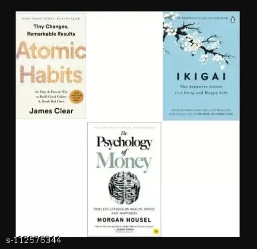 Combo Of Best Seller Books: Psychology Of Moneyy + Atomic Habitss + Ikiggai (Paperback James Clear) (Paperback Morgan Housel James Clear) Other Book