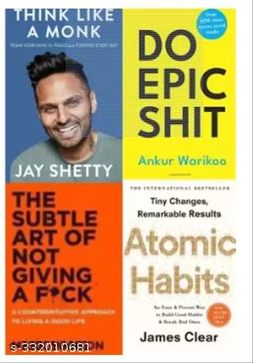 Deal Of 4 Books -- Do Epic Shittt + Mark Manson's Book +Habits Remarkable Results And The Jay Shetty Book (Paperback Jay shetty Ankur Warikoo