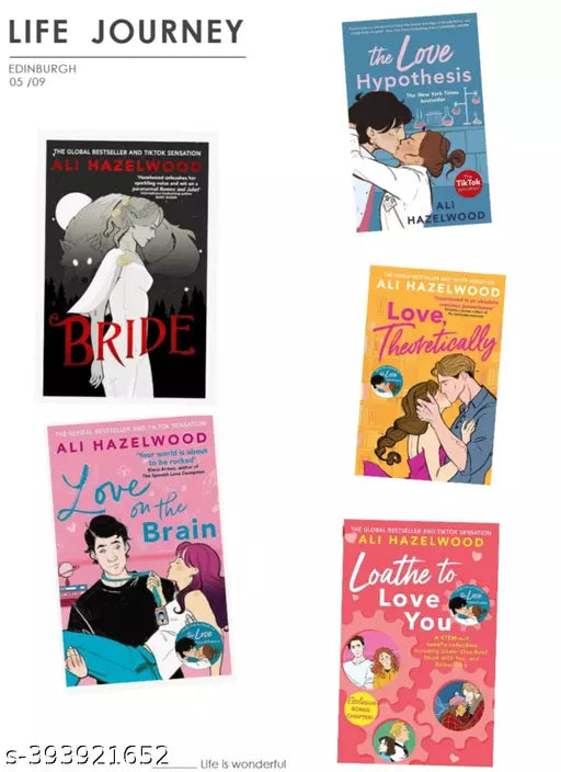 Best 5 Book Combo Of Ali Hazelwood Bride+The Love Hypothesis+Love On The Brain+Love Theoretically+Loathe To Love You(English Paperback )