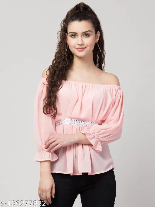 Stylish Chiffon Bardot Top