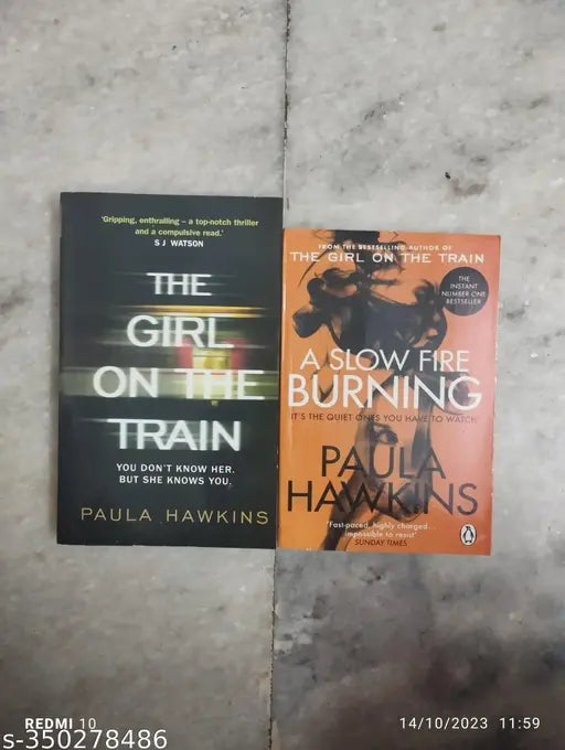 Combo Of 2 Book :- The Girl On The Train + A Slow Fire Burning (English Paperback Paula Howkins)