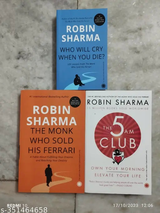 Best Combo Of 3 Books : Whu Will Cry + The Monk + The 5 AM Club ( English Paperback Robin Sharma)