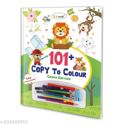 101+ Copy to Colour - Green Edition : Educational Coloring Fun Kids colouring book Learning Art Book Coloring Book for Children