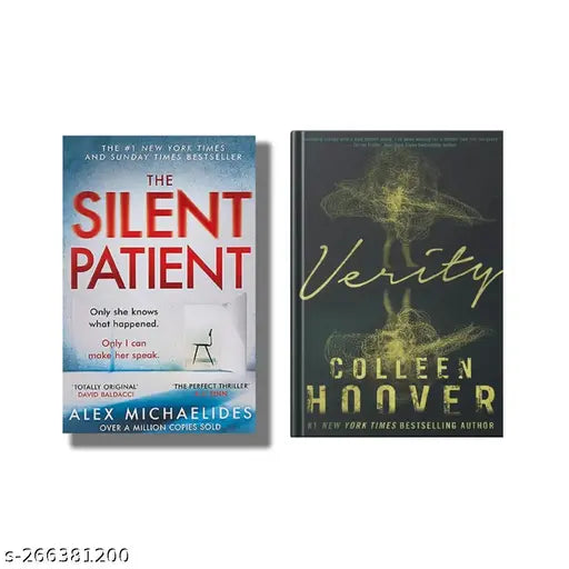 SILENT PATIENT BY ALEX MICHAELIDES + VERITY BY COLLEEN HOOVER. BEST IN ROMANCE NOVELS AND SUSPENCE. SURPRISING TRUTHS AND TWISTED NOVEL.^^.