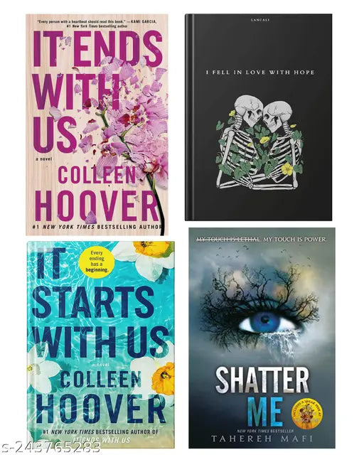 IT END WITH US BY COLLEEN HOOVER + IT STARTS WITH US BY COLLEEN HOOVER + I FELL IN LOVE WITH HOPE BY LANCALI + SHATTER ME BY TAHEREH MAFI